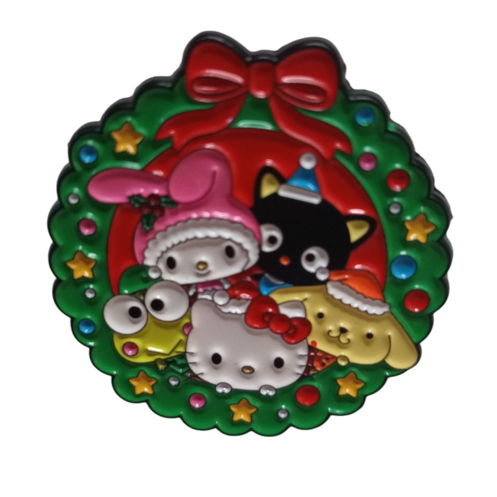 Sanrio Hello Kitty Multi Character Christmas Wreath Enamel Pin